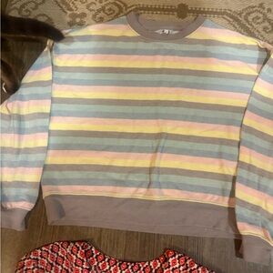 Striped Multicolor Crewneck women shirt